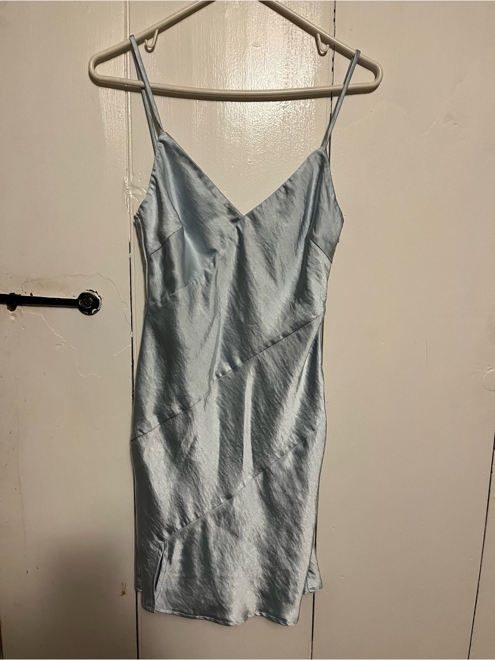 Princess Polly Light Blue Satin Slip Mini Dress